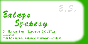 balazs szepesy business card